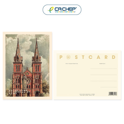 Combo 4 postcards Danh thắng Việt Nam (Hồ Gươm, Ngọ Môn, Chùa Cầu, Nhà thờ Đức Bà)