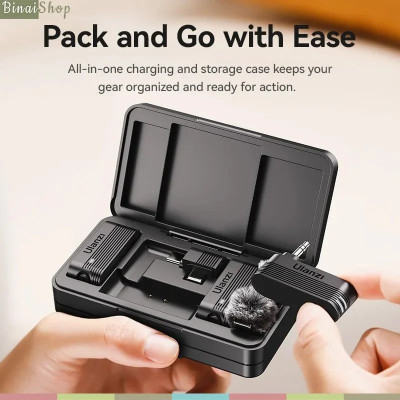 Ulanzi A100 - Micro Cài Áo Không Dây, Khử Tiếng Ồn 3 Cấp Cho Điện Thoại, Máy Ảnh Trong Phạm Vi 20m - Hàng chính hãng