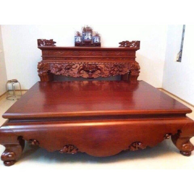 Sập gụ Nam Phi dạ trơn giá tận xưởng kt 1m8 x 2m2