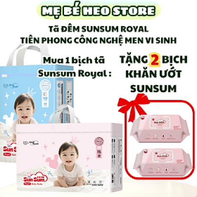 Tã đêm Sunsum công nghệ men vi sinh ngừa hăm cho làn da nhạy cảm - thương hiệu tã Hàn Quốc