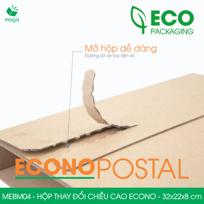 MEBM04 - 32x22x8 cm - 20 hộp carton thay đổi chiều cao siêu tiết kiệm - Hộp đóng sách, hộp gói hàng