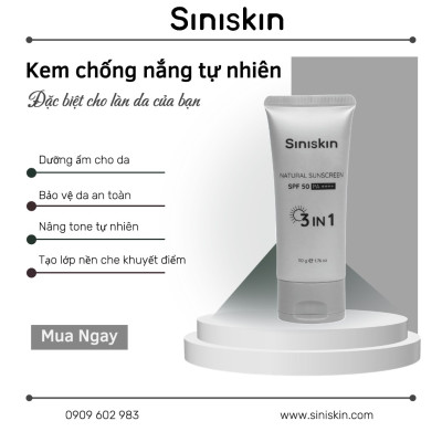Kem chống nắng tự nhiên Siniskin Natural Sunscreen chất lượng 3in1 50g