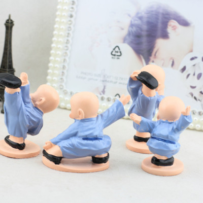 Bộ 4 Chú Tiểu Múa Võ Áo Xanh GROFA - Hàng chính hãng