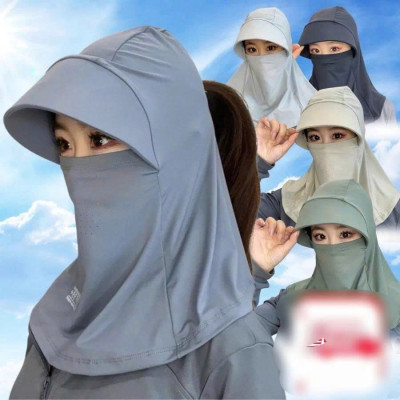 Mũ che nắng , Mũ lụa băng thoáng khí, có khăn choàng chống nắng mùa hè phù hợp  cho cả nam và nữ