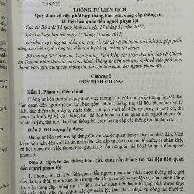 Các Thông Tư Liên Tịch Của Tòa Án Nhân Dân Tối Cao, VKSNDTC về Hình Sự, Tố Tụng Hình Sự, Dân Sự, Tố Tụng Dân Sự