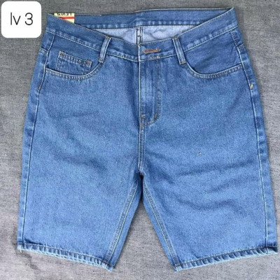 Quần Short Jean Nam Phom Xuông THOITRANG24H Vải Trơn Không Co Dãn Bền Màu Không Lỗi Thời Đủ Size