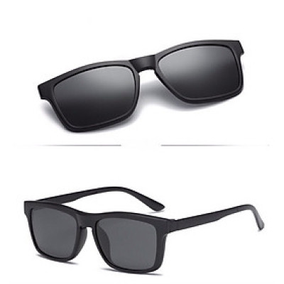 Gọng Kính Cận, Kính Cận Râm, Kính Râm Cận 2 Tròng Mắt Vuông To Thời Trang Chống Nắng