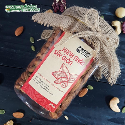 Hạt hạnh nhân sấy ChamiFood 500G NHẬP KHẨU MỸ CHÍNH NGẠCH LOẠI 1 giúp Giảm cân Đẹp dáng, giàu RIBOFLAVIN, hợp Eat Clean.