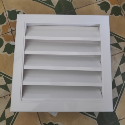 Miệng gió nan Z louver 450x450 kèm lưới chắn côn trùng lắp lỗ thông gió