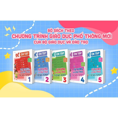 Sách - Đề Ôn Tập Từ Vựng Và Cấu Trúc Tiếng Anh Lớp 5 - Megabook