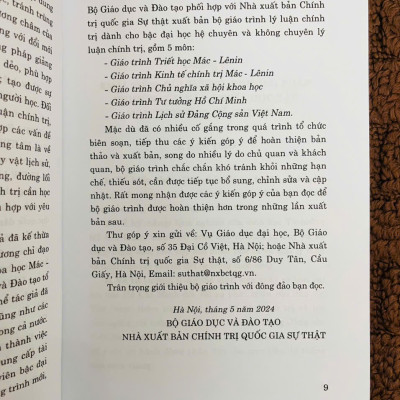 GIÁO TRÌNH TƯ TƯỞNG HỒ CHÍ MINH (DÀNH CHO BẬC ĐẠI HỌC HỆ KHÔNG CHUYÊN LÝ LUẬN CHÍNH TRỊ)