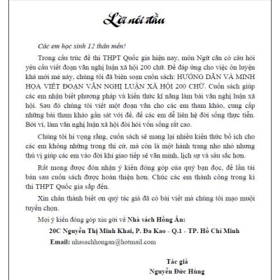 Sách - Hướng dẫn và minh họa viết đoạn văn nghị luận xã hội 200 chữ (dùng chung cho các bộ sgk hiện hành) - HA