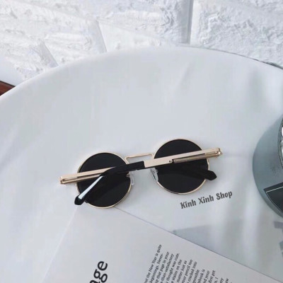 Kính râm, Kính mát Unisex Mắt Tròn Hàn Quốc Kim Loại 