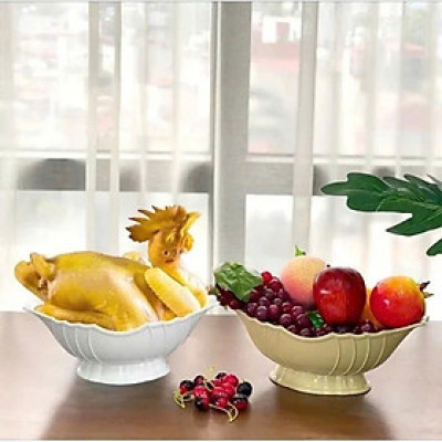 Bát dĩa thuyền  đựng gà cúng nguyên con, đựng hoa quả bằng nhựa sang trọng và đẹp