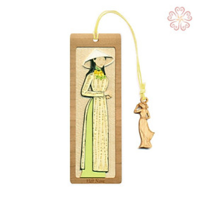 Đặc biệt Bookmark Giấy Xoắn - Cô gái bên tà áo dài - nhiều mẫu - size 13.5 x 5.3 cm