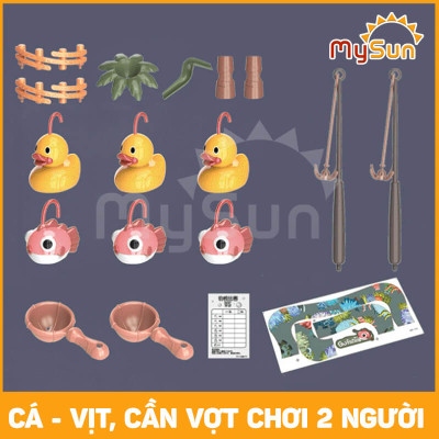 Bộ bể câu cá đồ chơi NHẠC NƯỚC cho bé bằng nhựa ABS 2 tầng tặng Pin