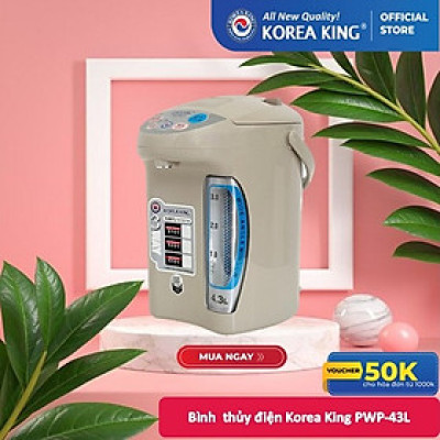 PWP-43L Bình thủy điện Korea King (dung tích 4.3L, công suất 750W, điện áp 220V/50HZ) - Hàng chính hãng