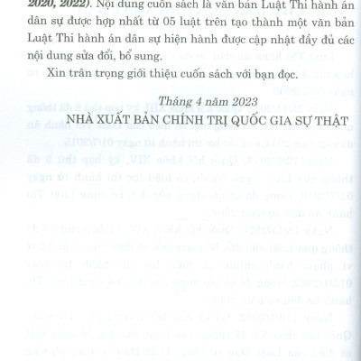 Luật Thi Hành Án Dân Sự (Hiện Hành) (Sửa Đổi, Bổ Sung Năm 2014, 2018, 2020, 2022)