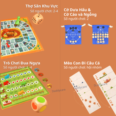 Board Game Mideer Classic Games 32 In 1 đồ chơi trí tuệ cho bé Cờ vua, cờ tướng, cờ vây cho bé