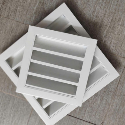 cửa gió louver nan Z 200x200 kèm lưới chắn côn trùng lắp thông gió tránh hắt mưa