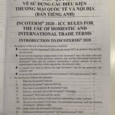 Incoterms 2020 - Quy tắc của ICC về sử dụng các điều kiện thương mại quốc tế và nội địa (Song ngữ Anh - Việt)