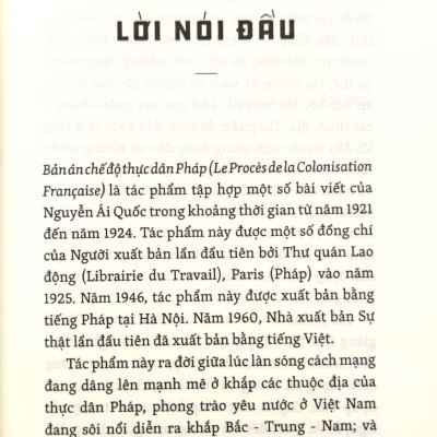 Bản Án Chế Độ Thực Dân Pháp - Di Sản Hồ Chí Minh (Tái Bản)