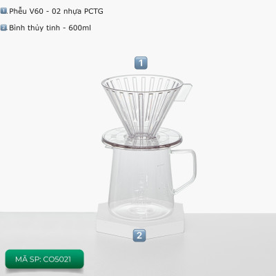 Bộ combo Gift Set pha cà phê V60 02 hiện đại CAFE DE KONA