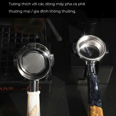 Tay cầm espresso không đáy kết hợp của gỗ và nhựa cây tư nhiên FEEPIE