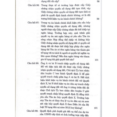 100 câu hỏi giải quyết tranh chấp về đất đai tại Tòa án