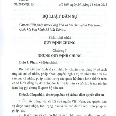 Bộ Luật Dân Sự Năm 2015 Và Các Văn Bản Hướng Dẫn Thi Hành 