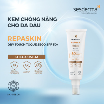 Kem chống nắng kiềm dầu Sesderma Repaskin Dry Touch SPF50 50ml