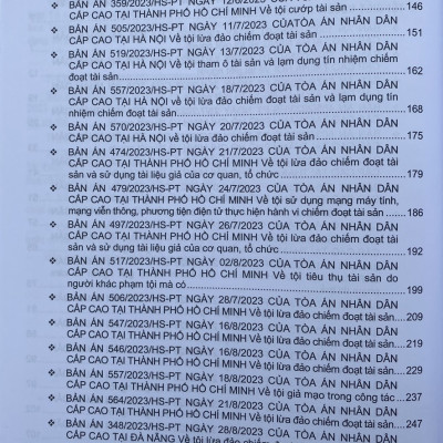 Tuyển Tập Các Bản Án Của Toà Án Nhân Dân Cấp Cao về Hình Sự Và Tố Tụng Hình Sự