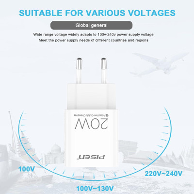 Sạc Nhanh Pisen Quick - Mr White USB-C 20W