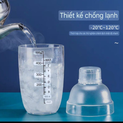 Bình Lắc pha chế, dụng cụ pha chế Bình Lắc Cocktail Shaker Nhựa Có Vạch Chia mil rõ nét Pha Chế Trà Sữa Trà Chanh, Cocktail , Cafe 