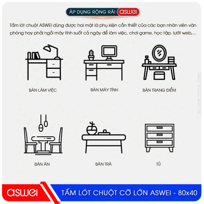 Miếng Lót Chuột ASWEI Cao Cấp - Hàng Chính Hãng
