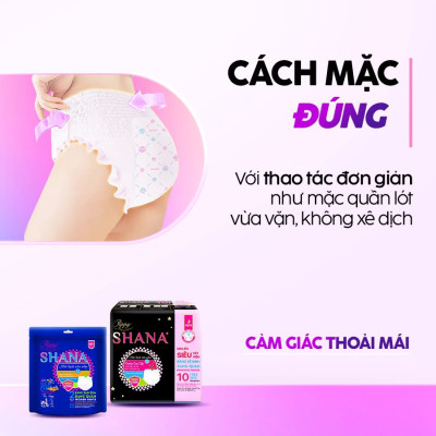 Combo 6 gói Băng vệ sinh Quần Shana Freesize Siêu mềm Siêu thấm Kháng khuẩn, Chống tràn