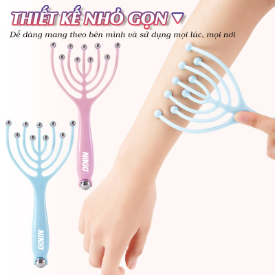 Cây massage đầu bạch tuộc cao cấp Nikio NK-01C - Thiết kế tay cầm lõm, giúp cầm nắm thoải mái và chắc chắn