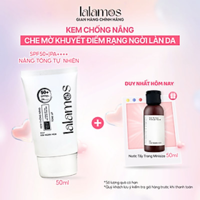 Kem chống nắng Lalamos nhụy Kim Ngân Hoa tone up unisex SPF 50+ PA++++ 50ml