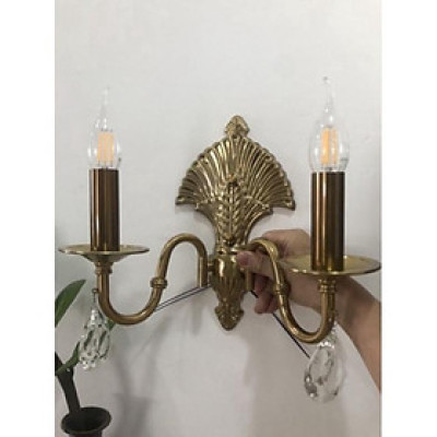 Ảnh thật - đèn tường nến cổ xưa C5103, khuyến mãi kèm theo bóng led