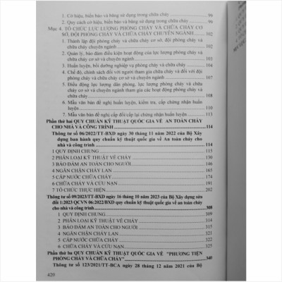 Sách Quy Chuẩn Kỹ Thuật Quốc Gia về An Toàn Cháy Cho Nhà và Công Trình (Thông tư số 09/2023/TT-BXD ngày 16 tháng 10 năm 2023 của Bộ Xây dựng Ban hành sửa đổi: 1:2023 QCVN 06:2022/BXD) - V2286T