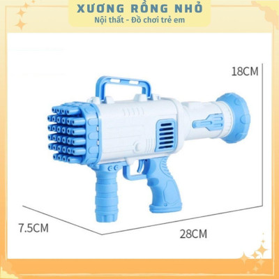 Súng bắn bong bóng xà phòng 32 nòng, máy thổi bong bóng cho bé tặng kèm lọ nước tạo bong bóng