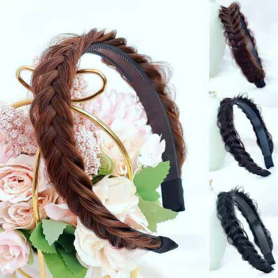 Bờm tóc tết thắt bím tóc giả xương cá phong cách tự nhiên