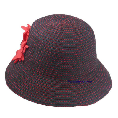 Mũ vành rộng đi biển có gắn hoa nón vành nhỏ 7cm dạng cúc giúp che nắng cực tốt mẫu mã sang trọng