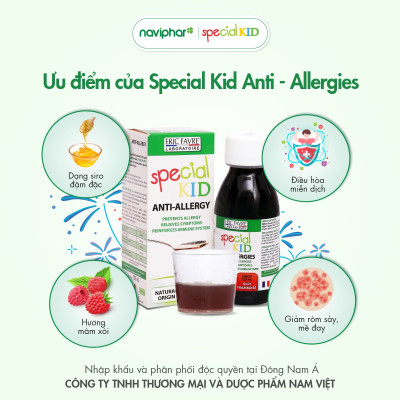 TPBVSK Special Kid Anti-Allergies - Hỗ trợ làm giảm các triệu chứng của dị ứng mẩn ngứa, nổi mề đay (125ml) [Siro – Nhập khẩu Pháp]