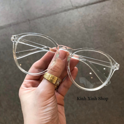 Kính Thời Trang Mắt Tròn To Unisex Gọng Nhựa Màu Trắng