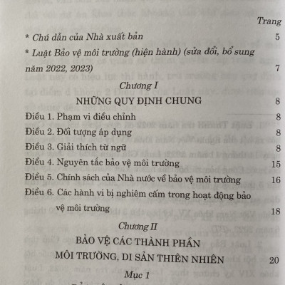 Luật Bảo Vệ Môi Trường ( hiện hành ) ( Sửa đổi, bổ sung năm 2022, 2023 )