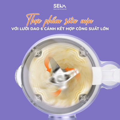 Máy làm sữa hạt mini SEKA SK320 [Tím Nhạt] - 600ml - 600W - 5 chức năng - Hàng chính hãng