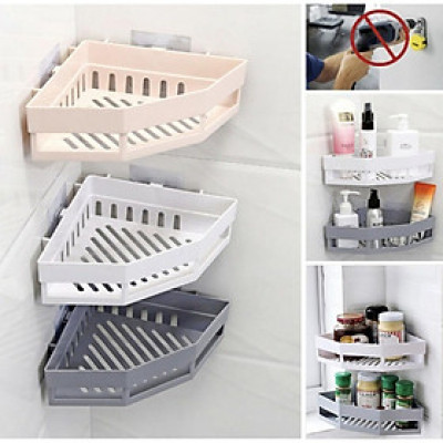 ( HÀNG CAO CẤP ) KỆ GÓC PHÒNG TẮM KỆ GÓC NHÀ BẾP DÁN TƯỜNG KHÔNG CẦN KHOAN VÍT TIỆN LỢI