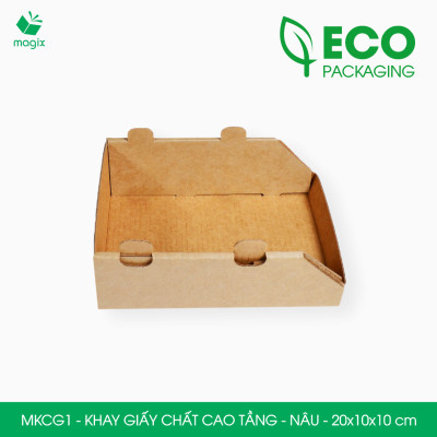 MKCG1 - 20x10x10 cm - 50 Khay giấy chất cao tầng bằng giấy carton siêu cứng, kệ giấy đựng đồ văn phòng, khay đựng dụng cụ, khay linh kiện, kệ phân loại dụng cụ