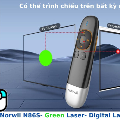 Bút trình chiếu Laser kĩ thuật số NORWii N86S dùng cho màn hình LED và màn chiếu, hàng chính hãng